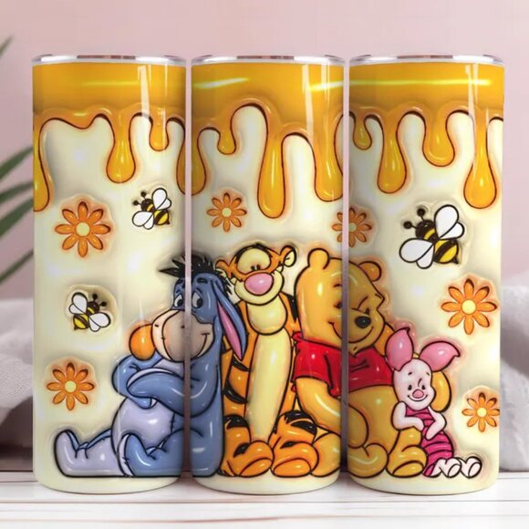 Winnie The Pooh 20oz Tumbler, Travel Mug, Birthday, Christmas Gift, 3D Image - Picture 1 of 4